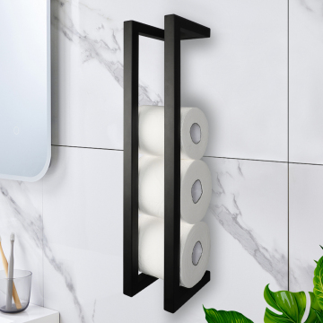 Matte Black Stainless Steel Bathroom Paper Towel Holder