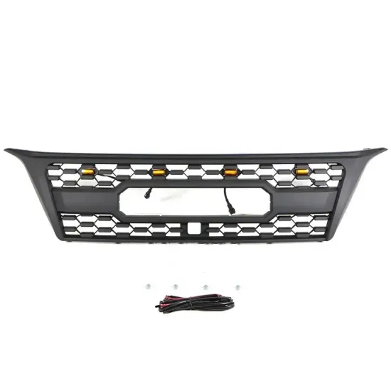 Black ABS Car Front Bumper Grid Parrilla Grille with 4 LED Lights for 2010-2013 Lexus GX470/570