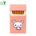 Estuche de cigarrillos de silicona con estampado animal lindo para viajes