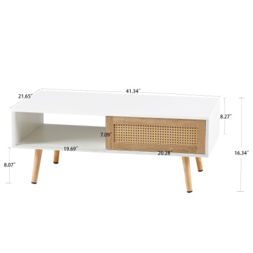 Storage Edge Coffee Table Modern Rattan Coffee table Manufactory