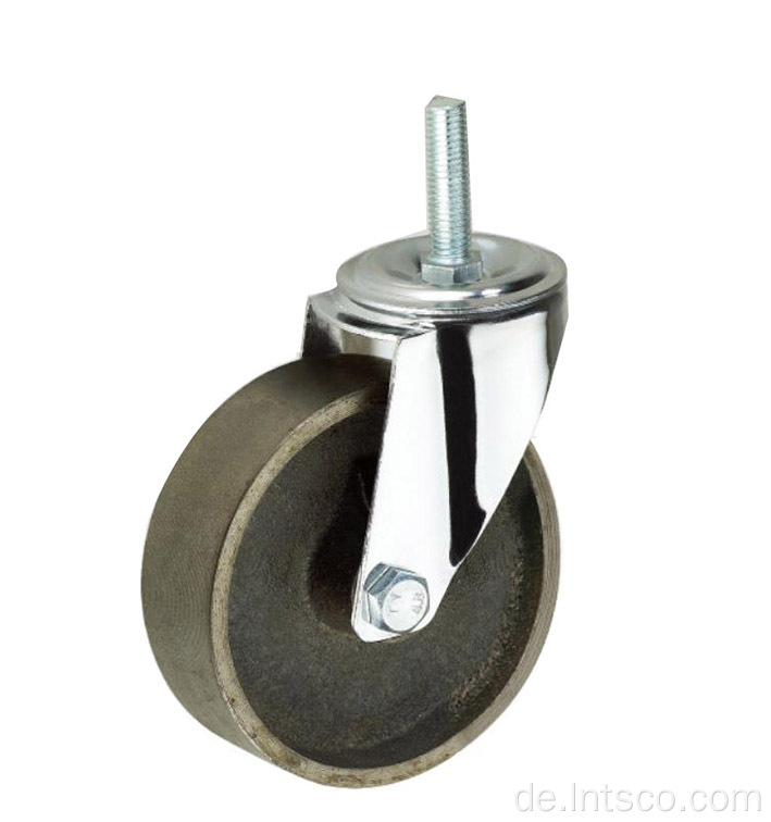 Industriegewinde-Stamm-Guss-Eisen-Swivel-Rollen