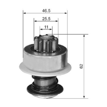 Used Bendix Gear for 54-9100 Car Starter - Compatible with 208, 211, 314 Series DD Starters