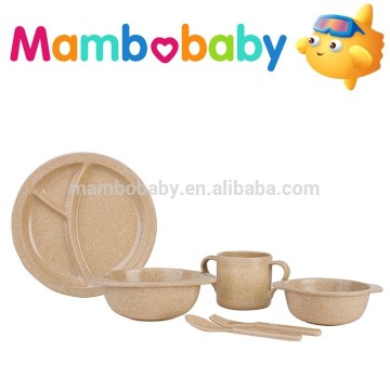 Natural Rice Husk Bamboo Fiber Baby/Children's tableware six pcs set