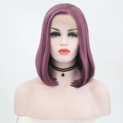 different colors short synthetic bob lace front wig, belle madame german synthetic hair wig in stock