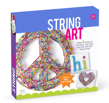 DIY Peace Sign String Art Kit: Creëer 3 grote canvas -projecten