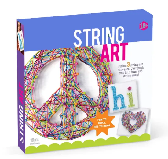 DIY Peace Sign String Art Kit: Create 3 Large Canvas Projects