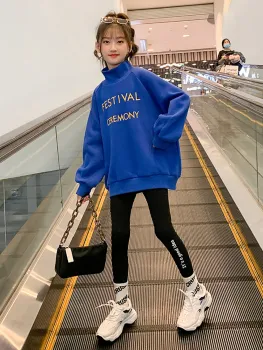 2022 Autumn and Winter Girl's High Collar Thickened Casual Undercoat