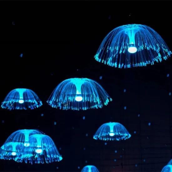 Outdoor Waterproof LED Fiber Optic Flower Jellyfish Light for Garden Decorative Lighting