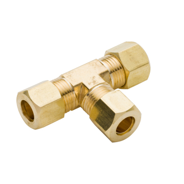 Brass Compression Union Fitting 3-Way Pipe Joint Tee
