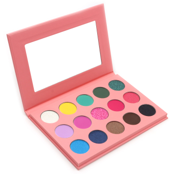 15 Color Private Label Matte & Shimmer Eyeshadow Palette - Non-Branded Cardboard Makeup Tool