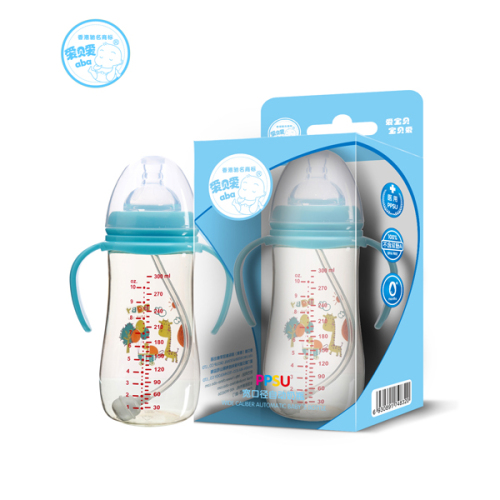 2016 most popular baby feeding bottle,PPSU baby bottle,baby milk bottle with straw & handle