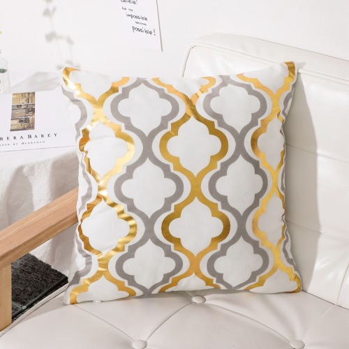 American modern yellow irregular pattern sofa cushion cover