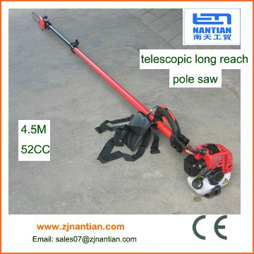 4.5m telescopic long reach pole saw/pole pruner telescopic pole pruner