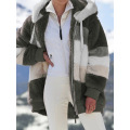 Womens Winter Fuzzy Fleece Jacket Hooded