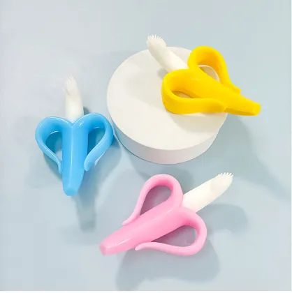 Banana Silicone Baby Toothbrush Teether for Teething Relief