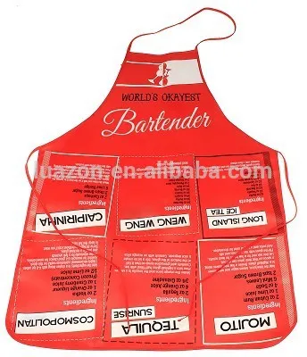 Textile kitchen apron cooking apron \"World\'s okeyest\"