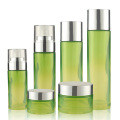 Cosmetica transparant glazen fles huidverzorgingspakket