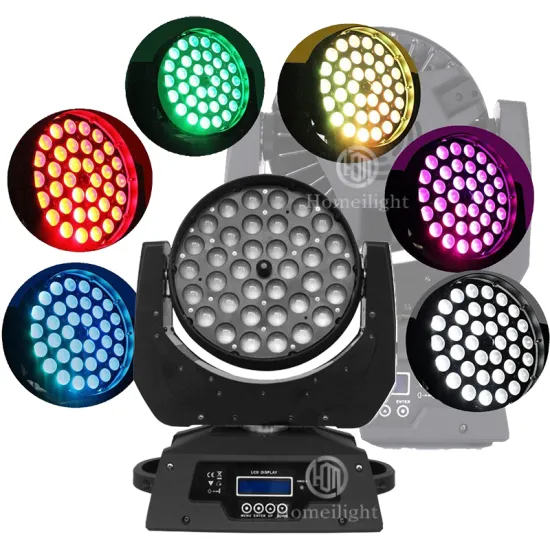 Uplight LED Dyeing Lamp for Club Disco DJ Party - 36pcs RGBW 4in1 LED Zoom Wash Beam Moving Head Lighting