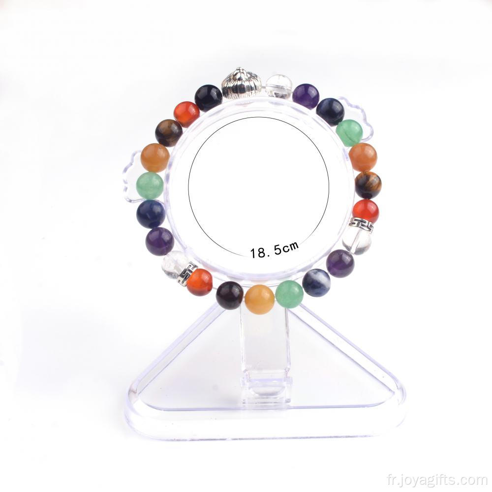 Nouveaux produits 2016 Semi pierre précieuse Lion Head précieuses Chakra Bracelet