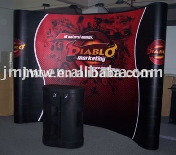 Aluminum Curved Advertising fabric /PVC pop up display stand