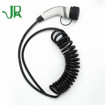 IEC62196 plug 32A 5M Type2 Tethered Spiral Cable