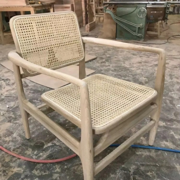 Modern Balcony Reclining Wood Leather Recliner for Living Room