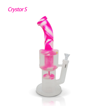 Crystor S Transparent Silicone Double Percolator Water Pipe
