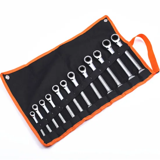 Hot Selling Polished 12-Piece Tool Spanner Wrench Set - Dual-Use Ratchet Wrench Kit