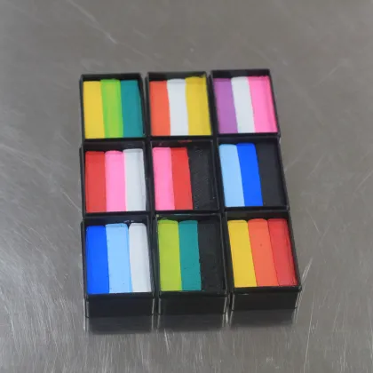 Stroke split cake rainbow flag face paint