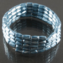 Blue Hematite 18 face à des perles de tube 5X8MM Grade AB