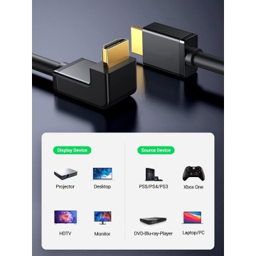 Ucoax 사용자 정의 90도 팔꿈치 HDMI 코드