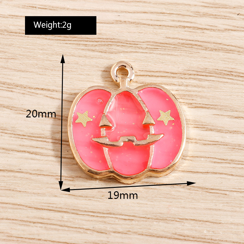 Halloween Pumpkin Enamel Alloy Charms Jpg