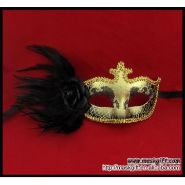 2012 Hot Item Black And Gold Halloween Feather Masquerade Masks Party Supplies