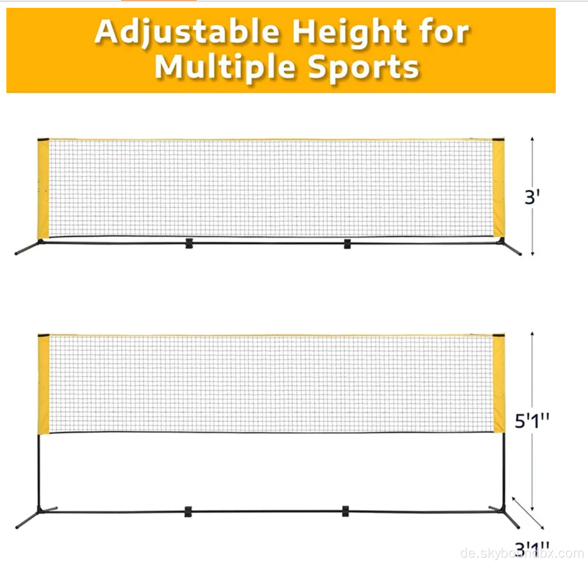 Badminton Pickleball Netto Height Ventle tragbares Netz