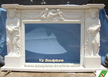 Natural White Marble Fireplace Shelf