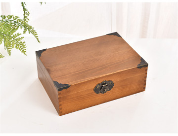 Antique Finish Wooden Box With Lock