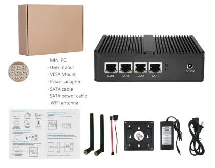 4 Gigabit LAN Firewall Mini PC J1900 Router