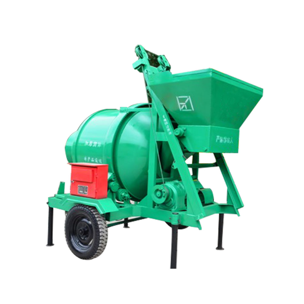 Mobile JZC500 concrete drum mixer with lifting hoppe