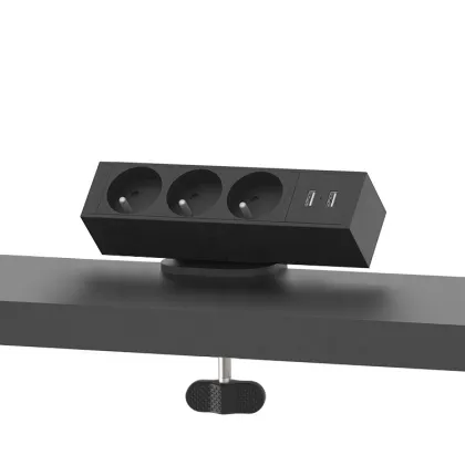 Desk Clamp Power Socket with Lengon Fixing for Conference Tables