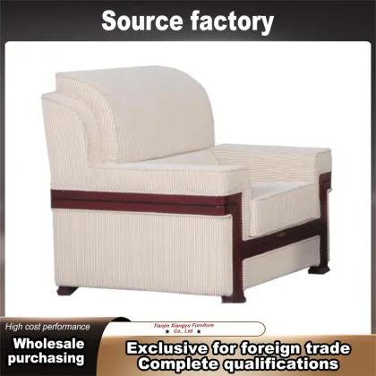 Fabric Solid Wood Single Sofa