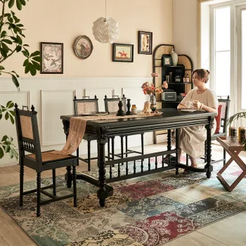 Modern Solid Wood Dining Table for Home and Office