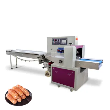 Automatic Horizontal Frozen Food Packing Machine for Dumplings, Sausages, Fish, and Chicken Meat