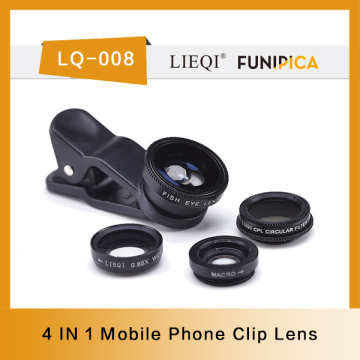 mobile phone camera accessories lq-008 0.65x Wide Angle 10x Macro 180 degree Fisheye CPL Lens