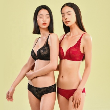 Französisch sexy dünne Draht-freier Liegestütz und passendes Slip-Set