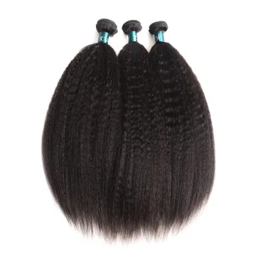 Natural Color Vrigin Brazilian Hair Yaki Straight Cuticle Aligned Hair Bundles 100% Yaky Wave Remy Human Hair Extension