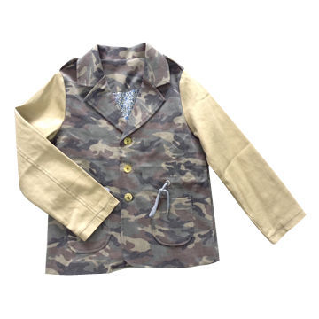 Boys' jacket, made of 95% cotton and 5% spandexNew