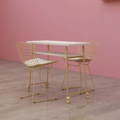 XJ09 luxe golden nail manicure table