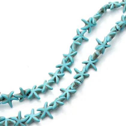 DIY 13x13mm White Turquoise Stone Seastar Beads for Girls Bracelets