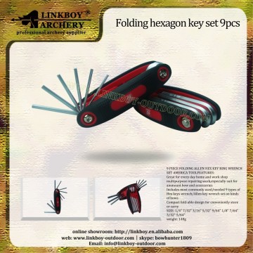 linkboy LBC034 9pcs folding hexagon wrench set for archery hunting
