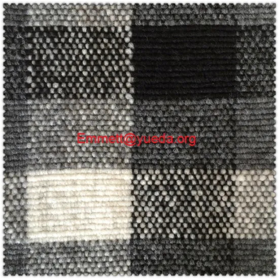 black grey white colors plaid check jacquard designs knit fabric for garment coat